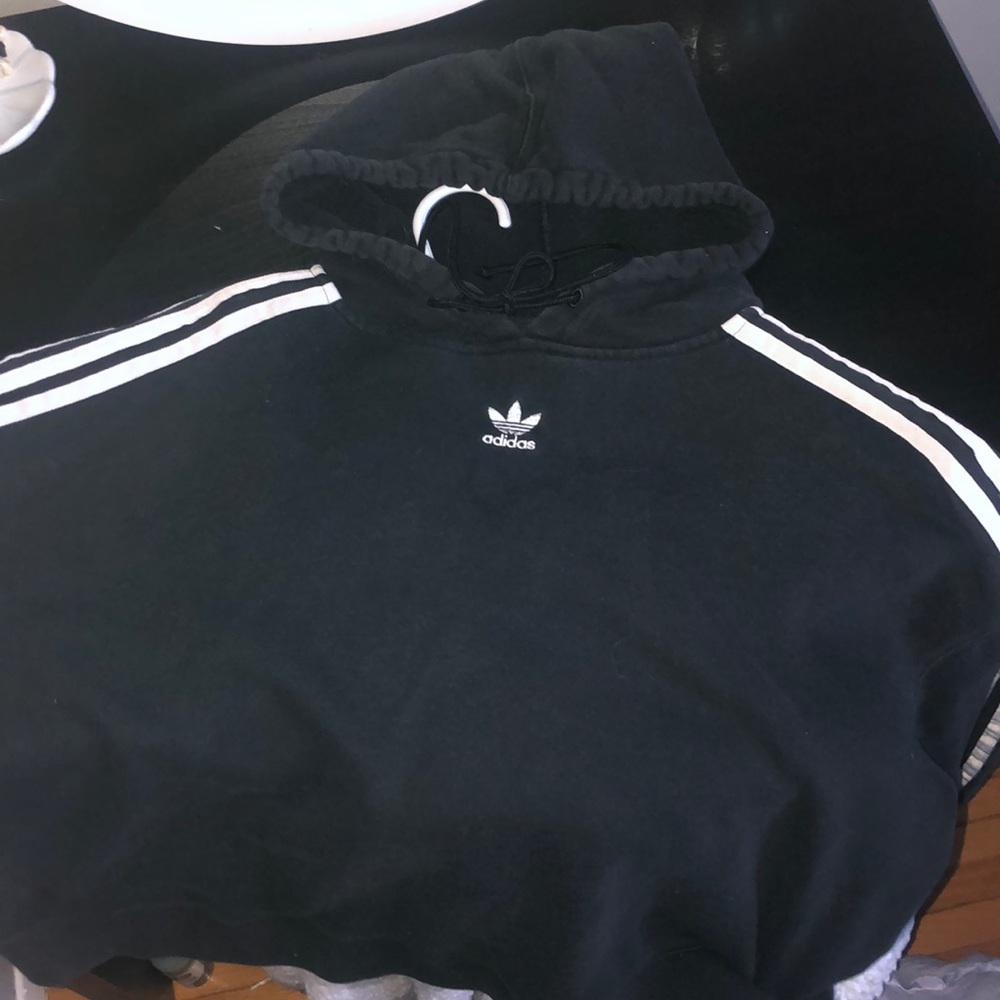 Black cropped adidas hoodie